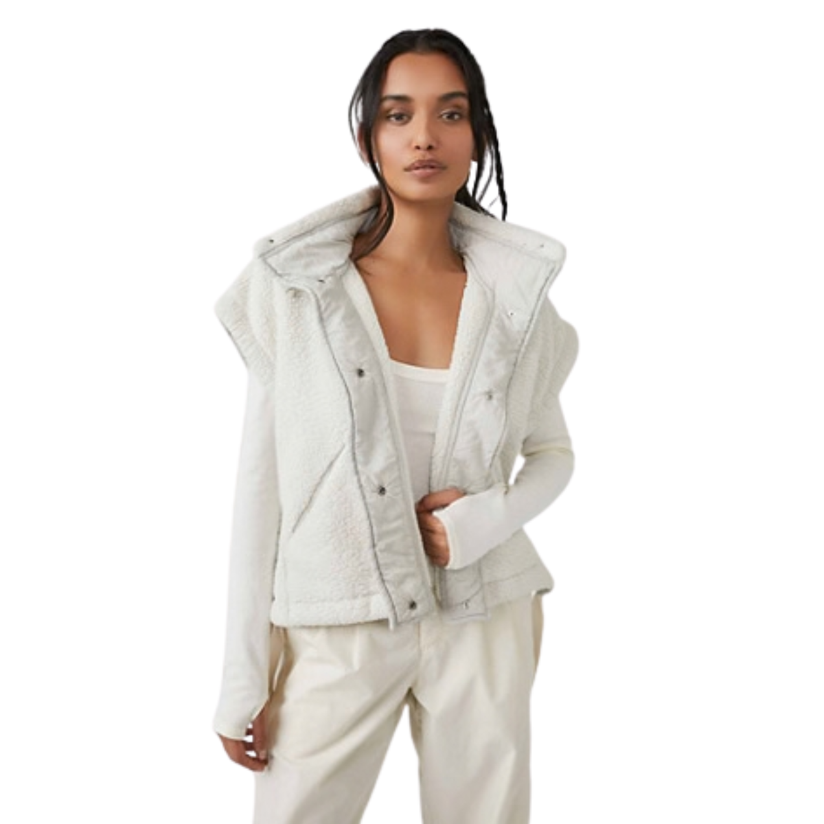 Free People Womens Scout It Out Vest-Birch Tree