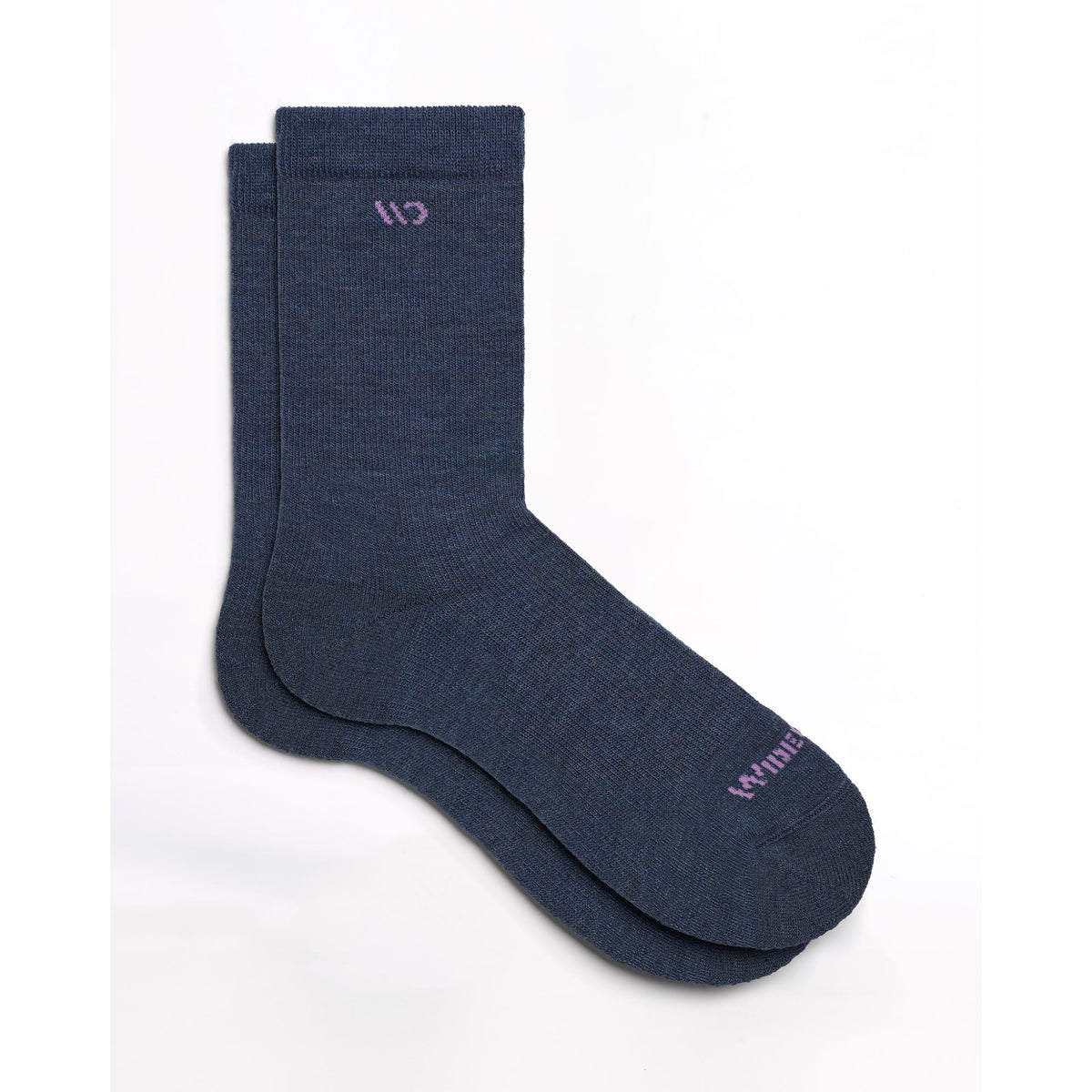 Wide Open Womens Solid Crew Midweight Cushion Socks-Denium
