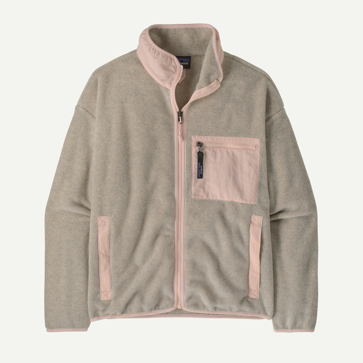 Patagonia Womens Synch Jacket - OLPF_Oatmeal Heather w/Pink Frost