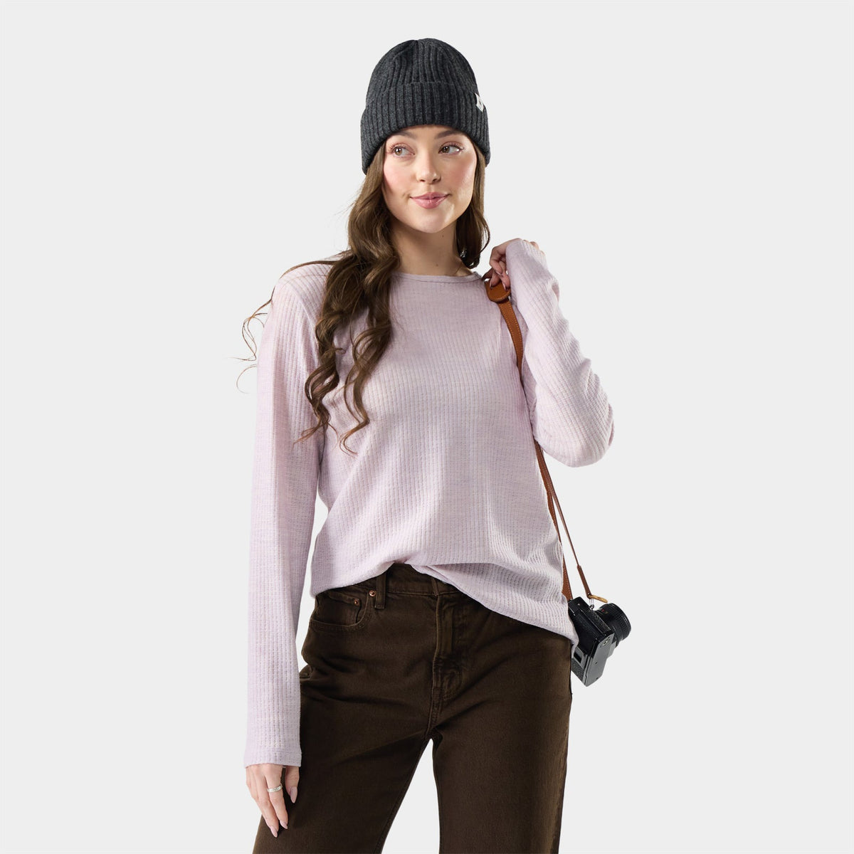 Smartwool Womens Thermal Merino Rib Crew - Icy Lavender Heather