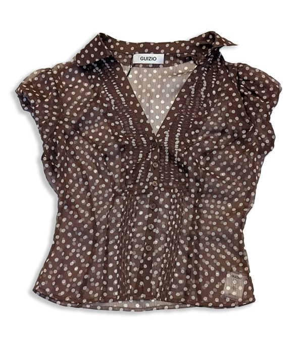 Womens Dolce Pleated Button Up Top