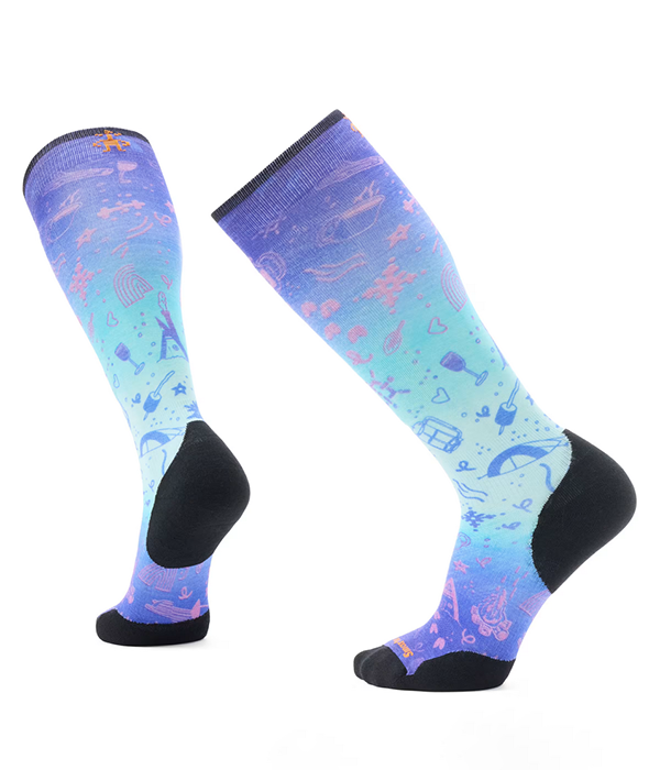Ski Targeted Cushion Nature Doodles Print OTC Socks