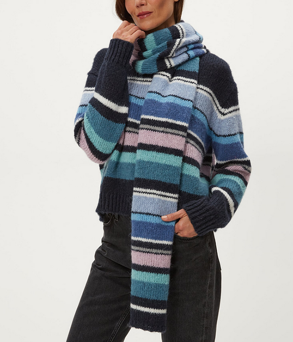 Womens Striped Scarf