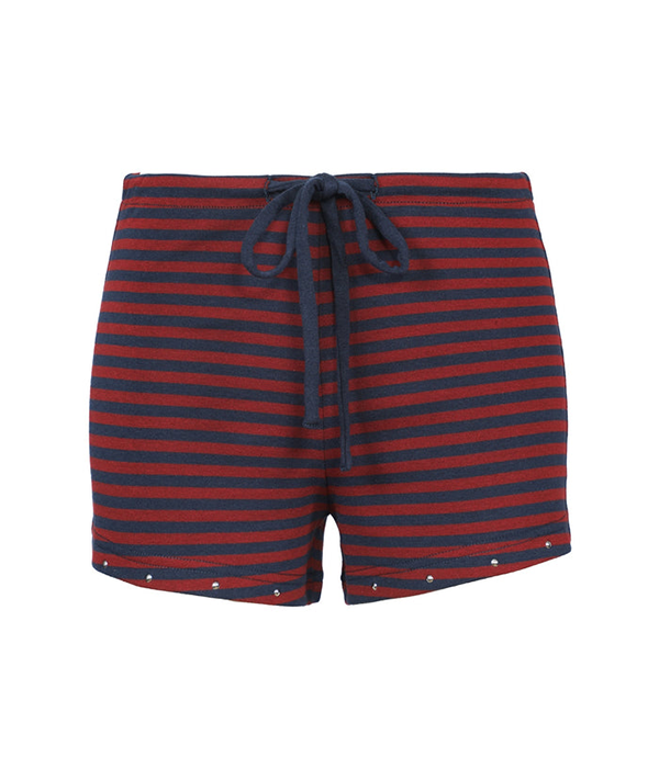 Womens Stud Wrangler Micro Short in Navy Stripe