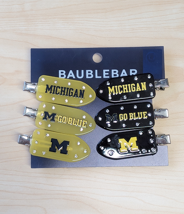 Womens University of Michigan Hair Clip Set