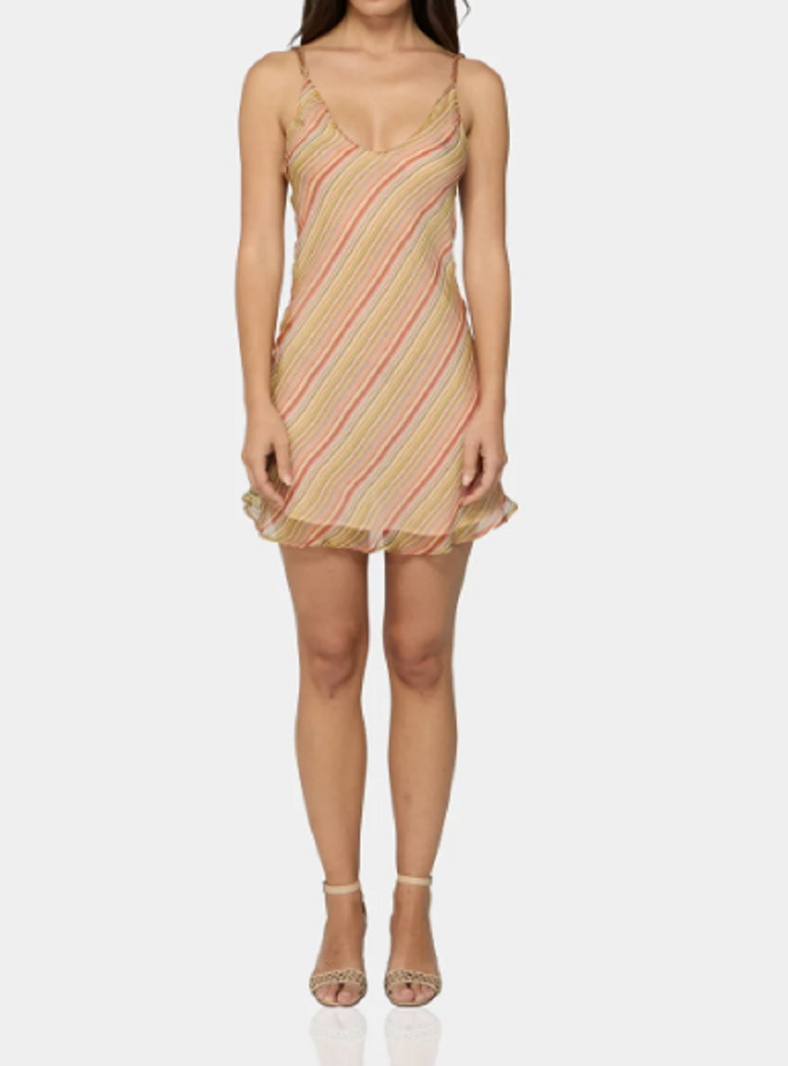 Womens Jordan Dress in Striped Tan