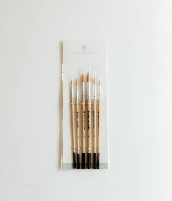 Round Tip Watercolor Brush Set -- 6 Piece