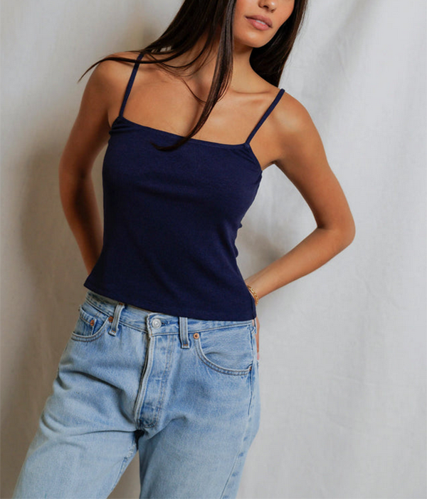 Womens Lucille Ribbed Skinny Tank