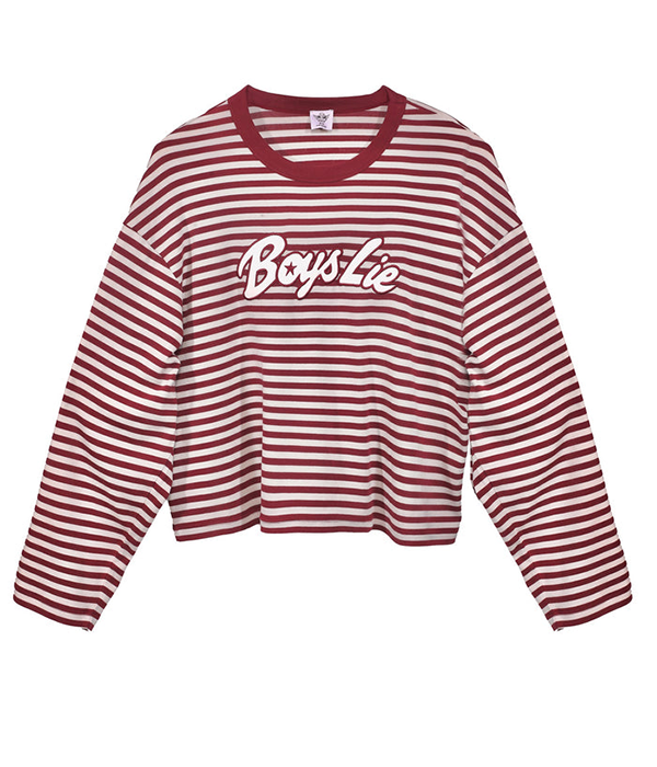 Womens Starlight Boyfriend Longsleeve in Burgundy