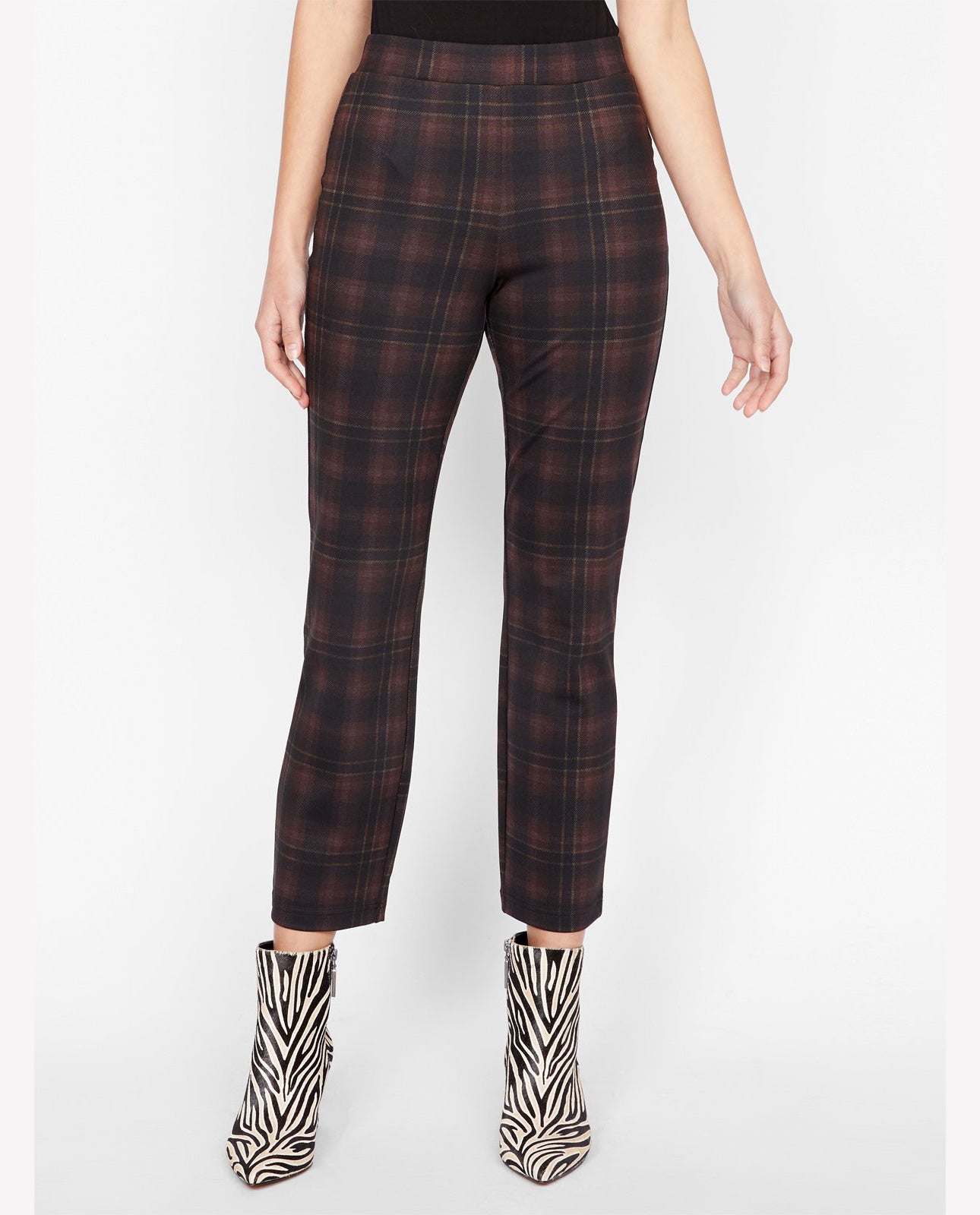 Sanctuary Womens Carnaby Kick Crop in Redwood Plaid