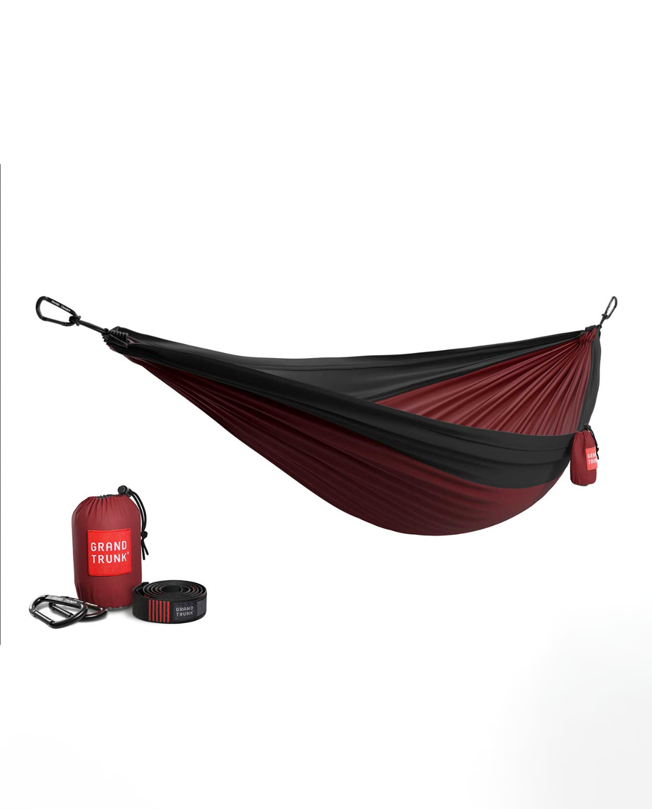 Double Hammock with Strap in Crimson / Charcoal