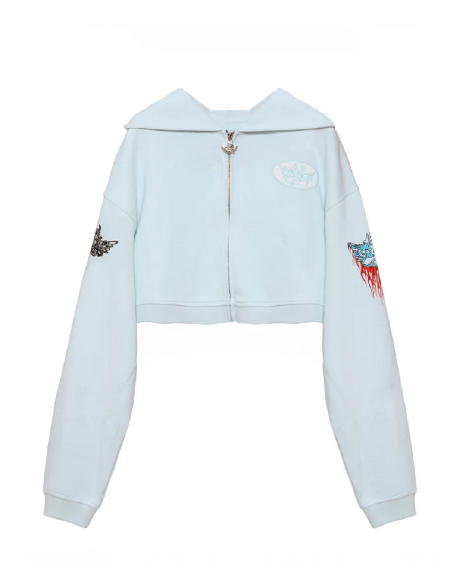 Womens Ask Me If I Care Alex Cropped Hoodie