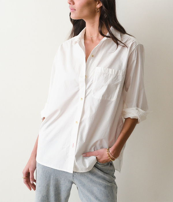 Womens Jane Relaxed Shirt in Cali Poplin in White
