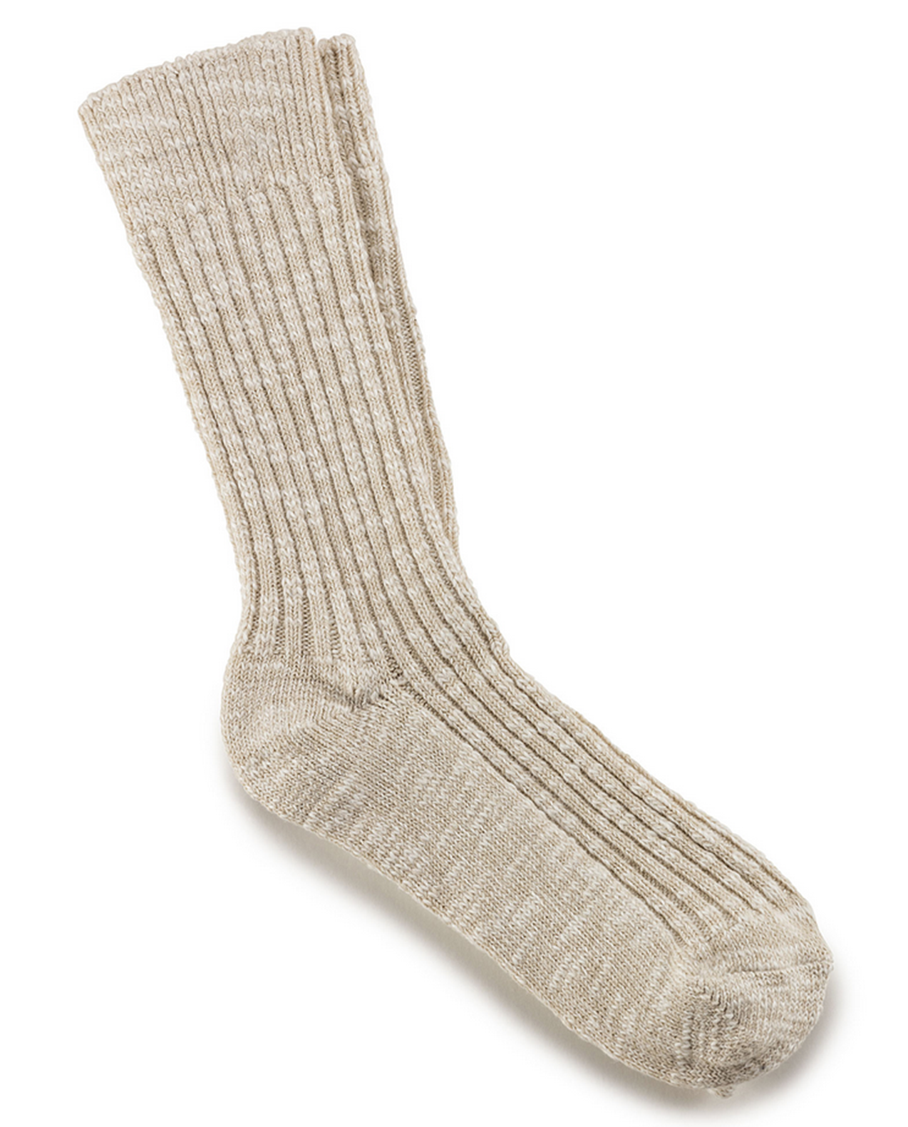 Womens Sock Slub Beige Ct