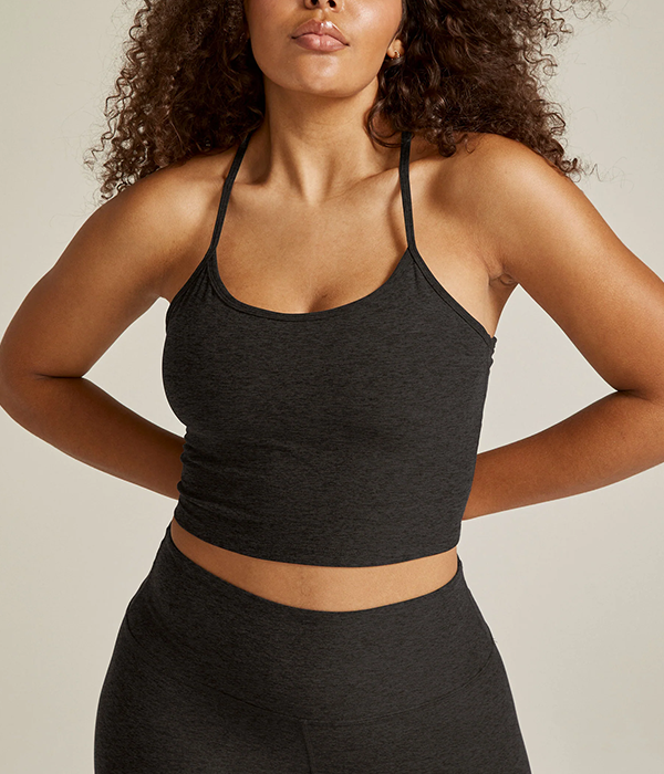 Womens Spacedye Slim Racerback Cropped Tank