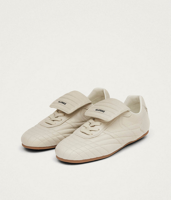 Womens Tb.99 Cream Leather Sneakers