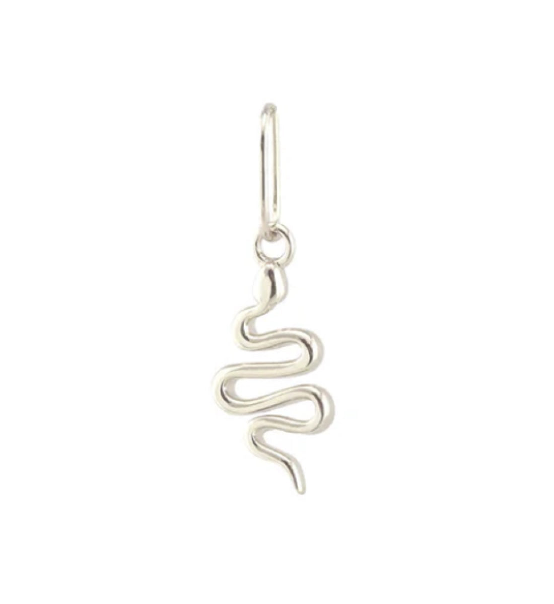 Womens Sterling Silver Snake Charm Necklace