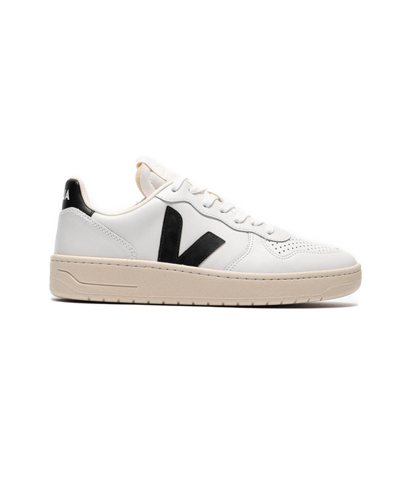 Womens V-10 Leather in Extra White / Black