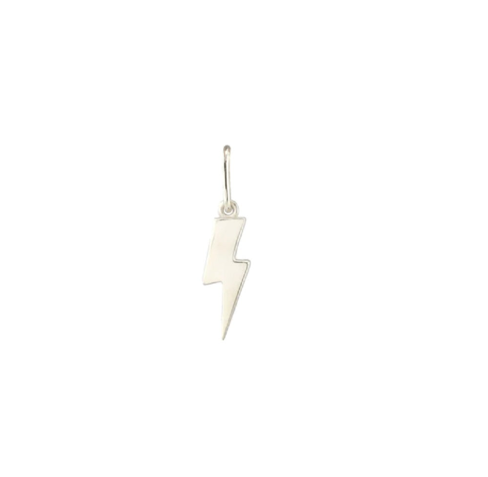 Lightning Bolt Charm Necklace Sterling Silver