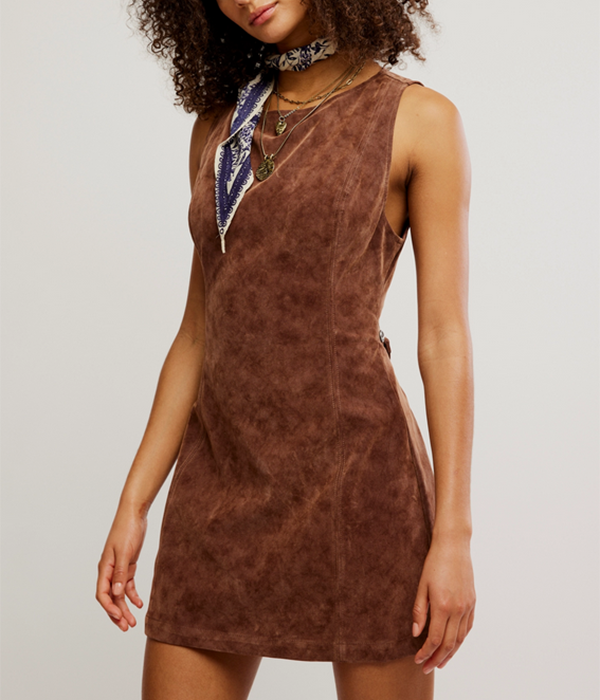 Womens Atlas Suede Mini Dress