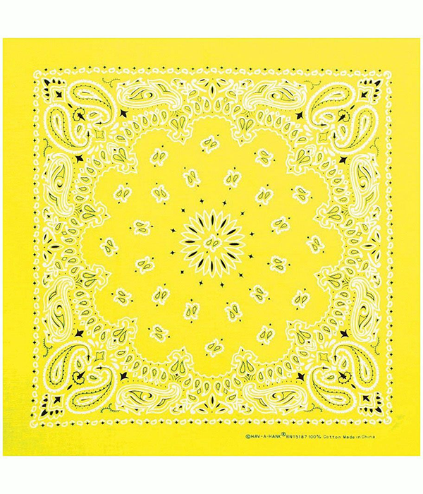 Neon Paisley Bandana Yellow