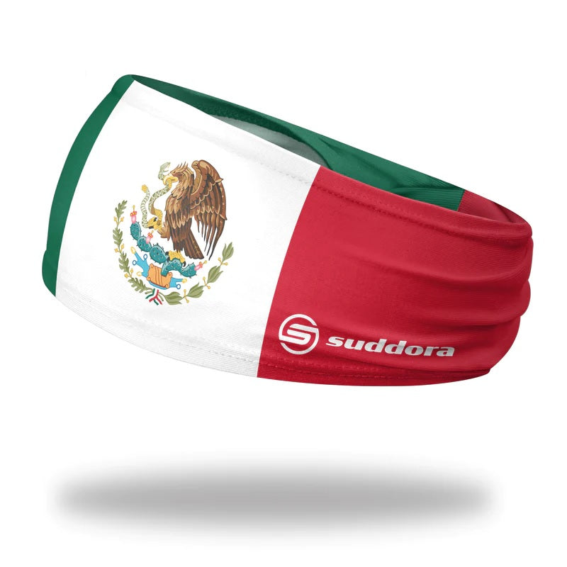 Mexico Flag Headband 3.5" Tapered