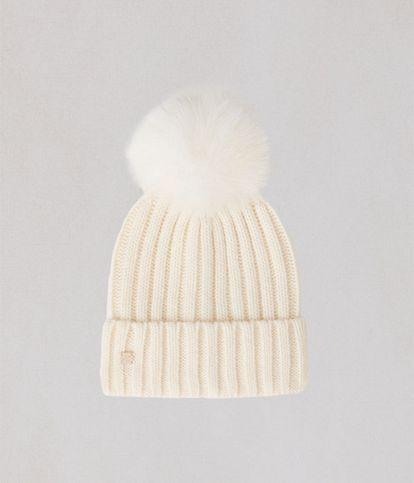 Womens Amalie Knit Hat With Removable POMPOM