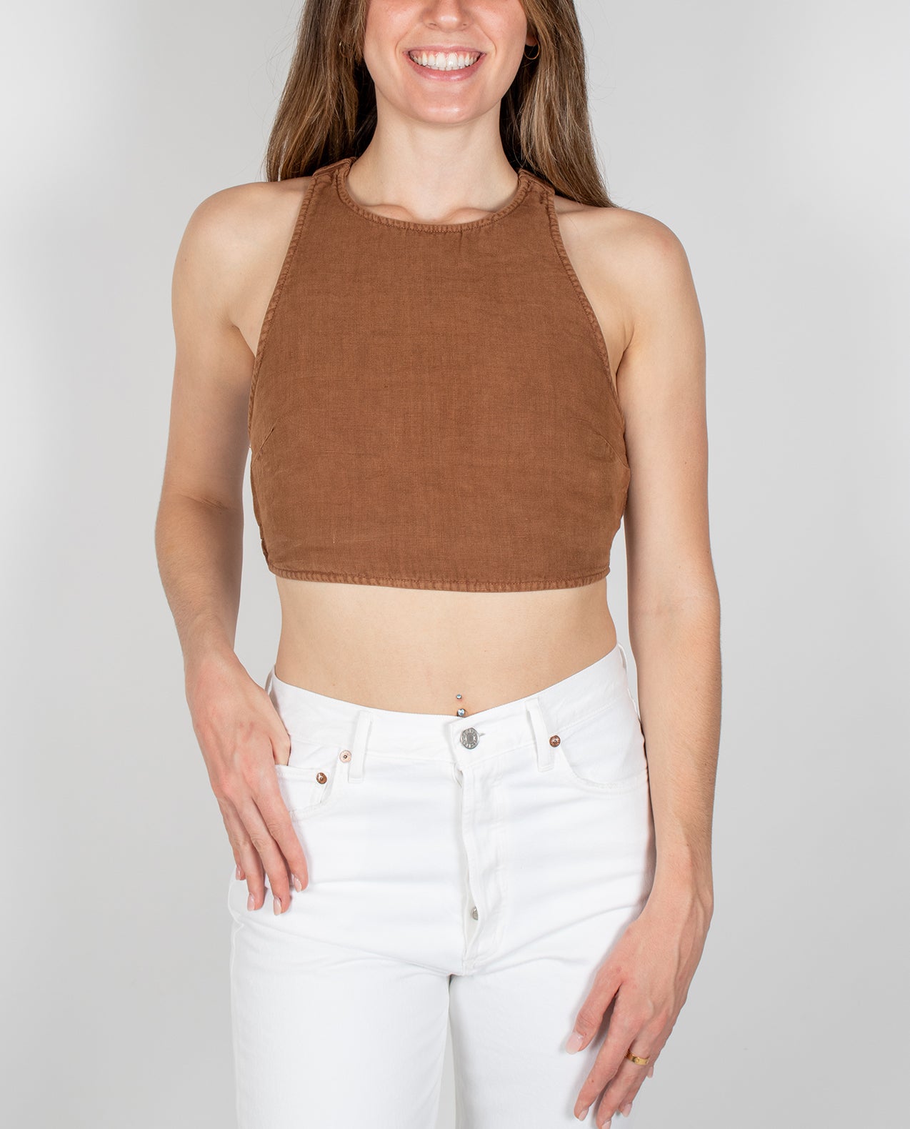 Womens Scrunch Strap Top