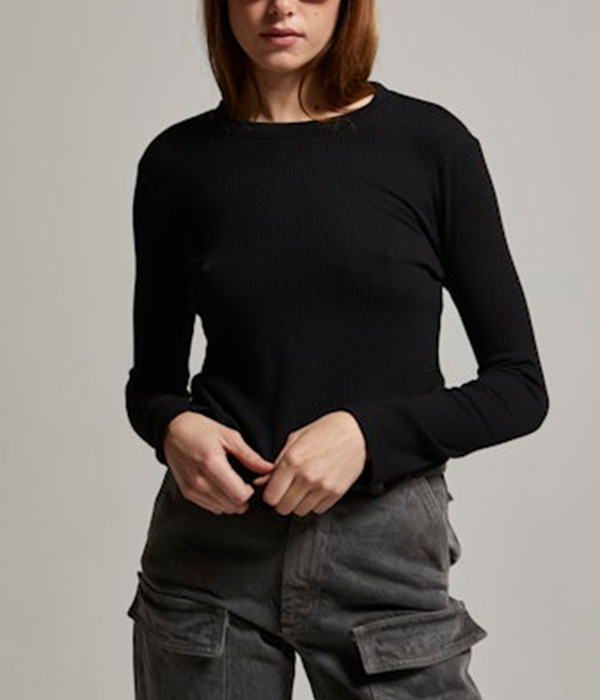 Womens Hannah Ribbed LS Tee