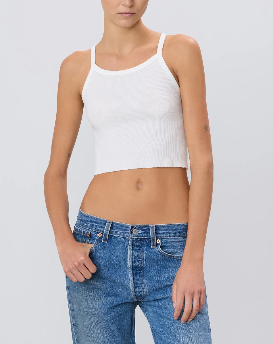 Womens Cropped Rib Tank