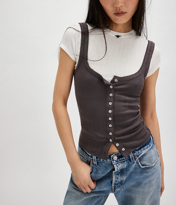 Womens End Game Pointelle Tank