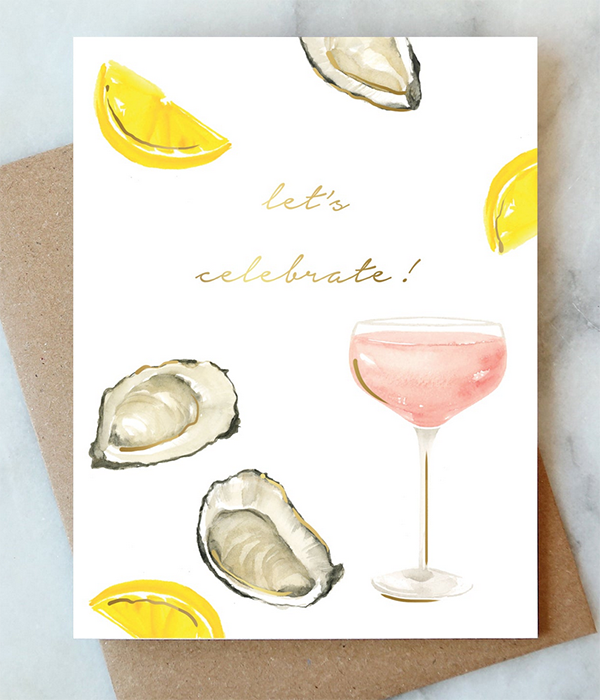 Oysters and Rose Celebration Greeting Card