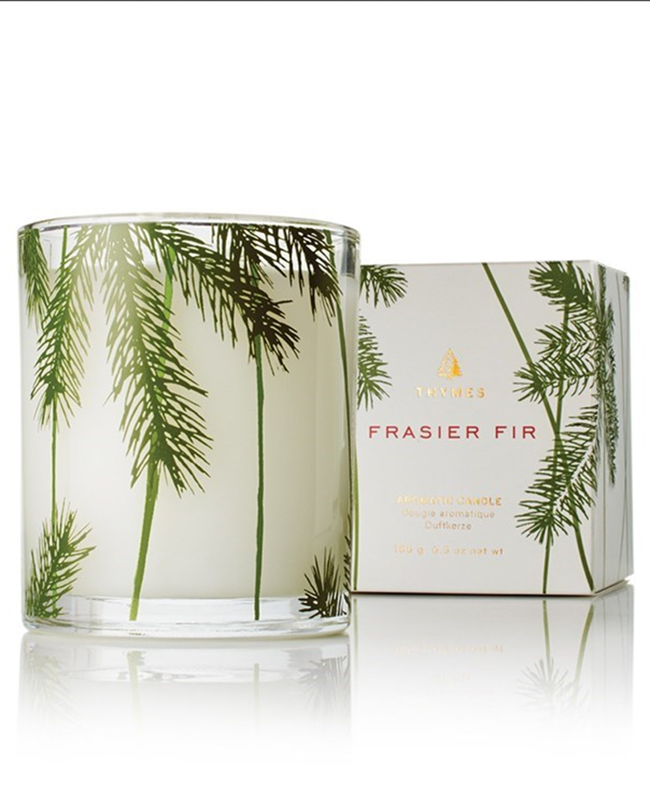 Frasier Fir Poured Candle, Pine Needle Design