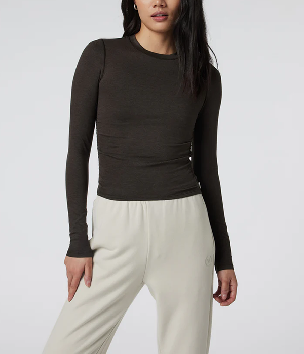 Womens L/S Ruched Halo Tee