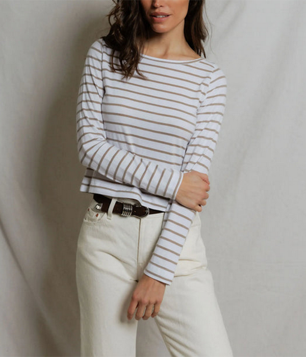 Womens Parker Jersey Stripe Drop Shoulder Long Sleeve