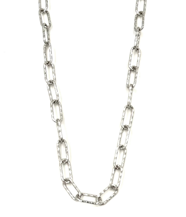 Womens Ashley Gold Stainless Steel Diamond Cut Link Chain Necklace