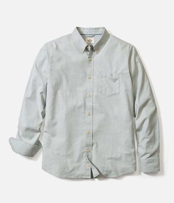 Mens California Oxford Shirt in Deep Sea Stripe