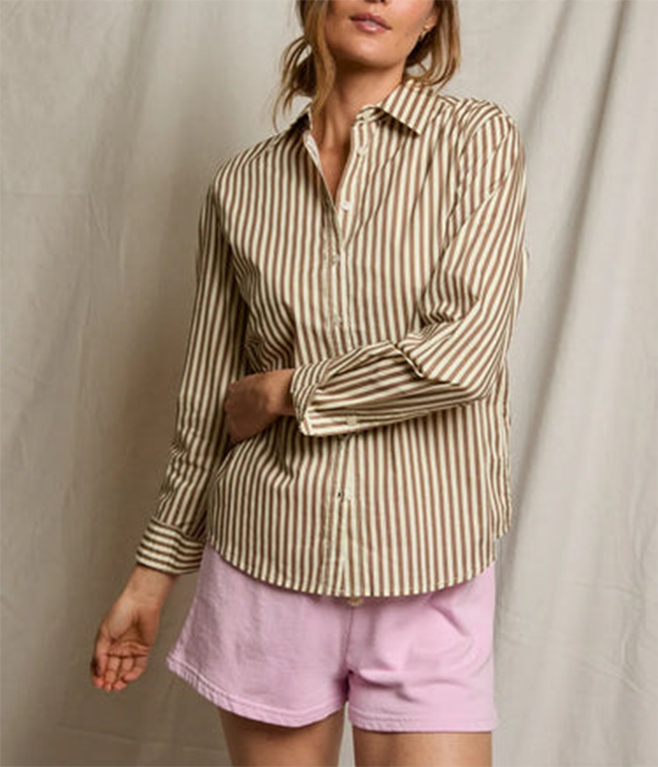 Womens Gisele Cotton Poplin Slim Fit Button Down