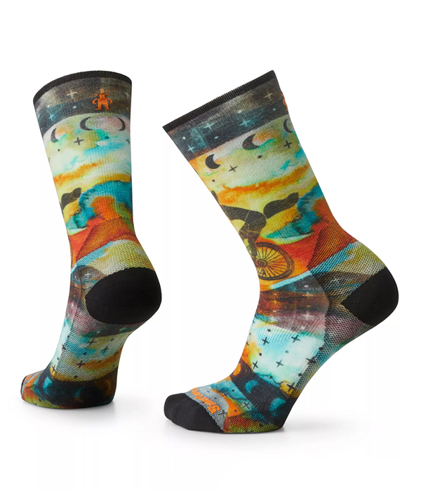 Womens Bike Zero Cushion Celestial Print Crew Socks