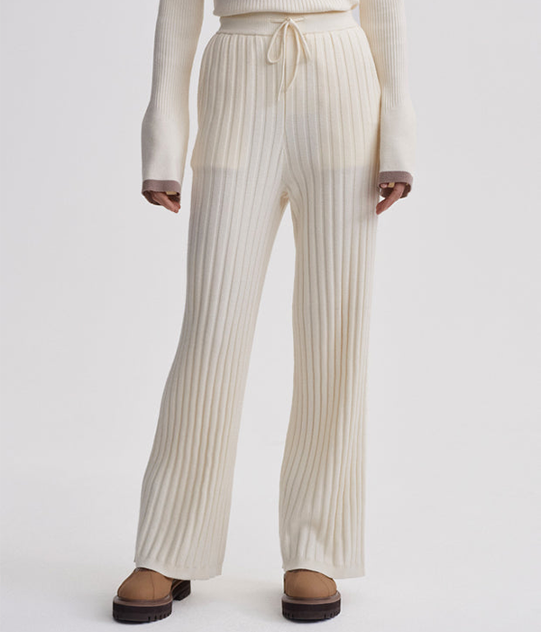 Womens Simeon Wide Rib Knit Trouser