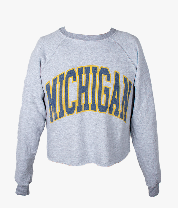 Black Label Michigan Crop Crew Sweatshirt in BLMIC415A