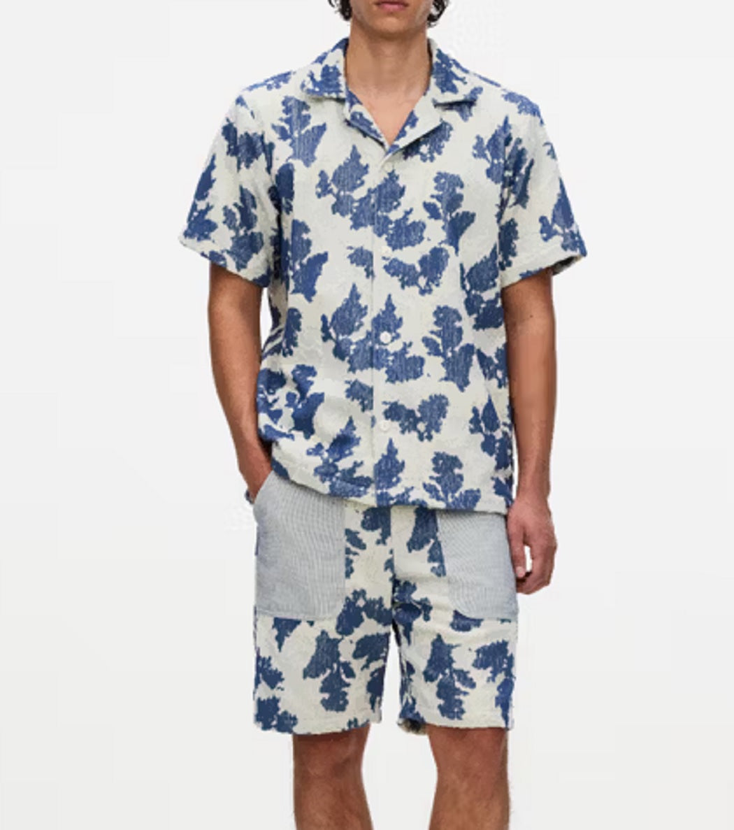 Mens Cuba Terry Shirt in Sail Contraste