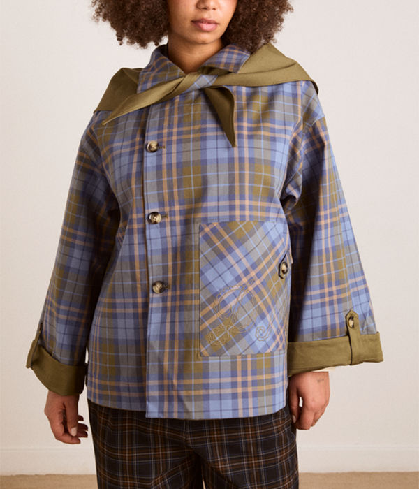 Womens Jerry Crop Trench Coat - Olive