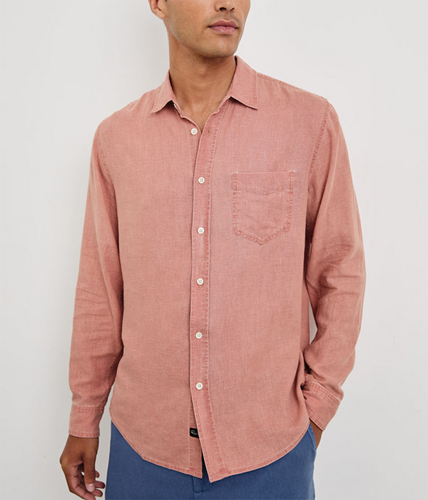 Mens Mykonos Shirt in Desert Rose