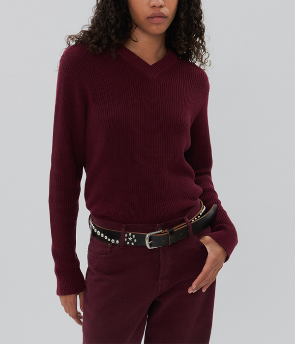 Womens Hotel Sweater Long Sleeve Burgundy