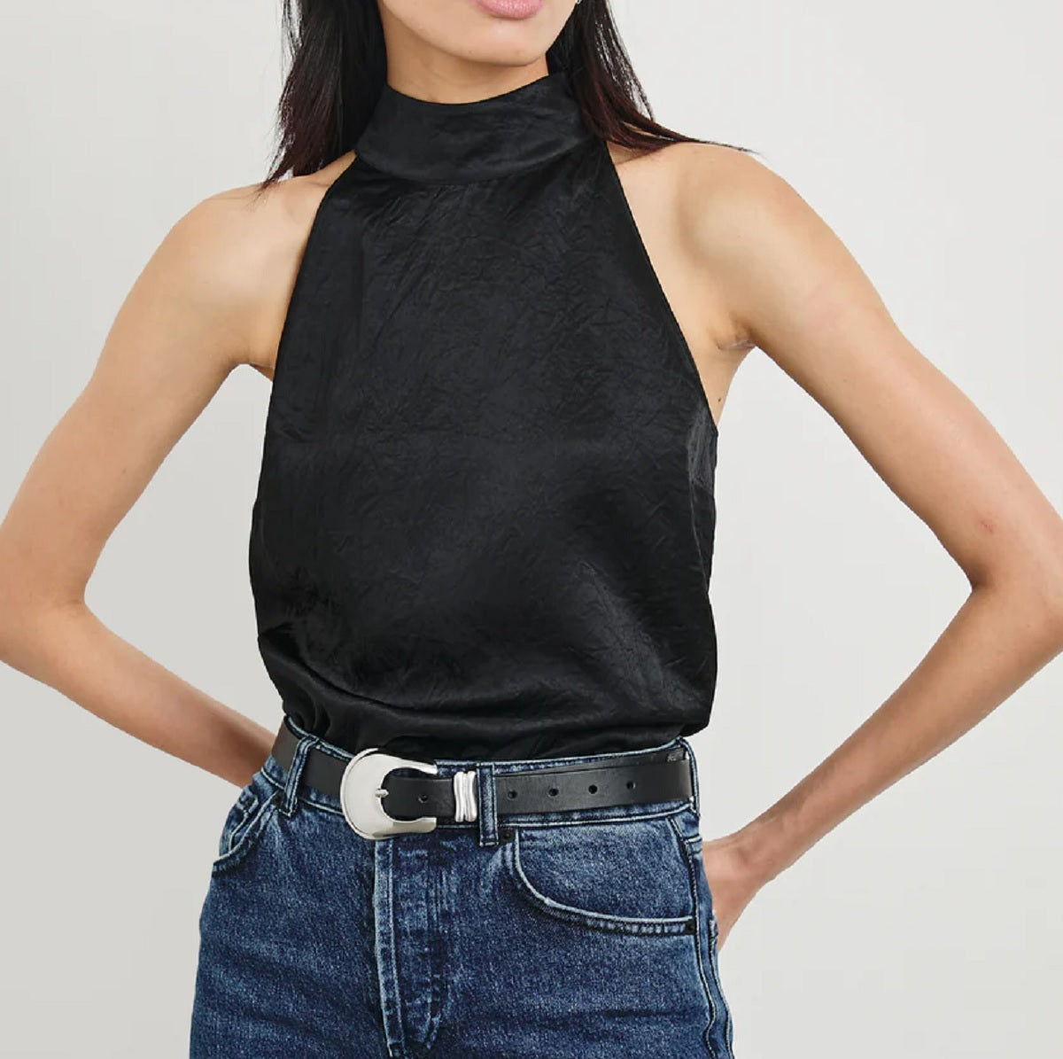 Womens Leah in Black Crinkle
