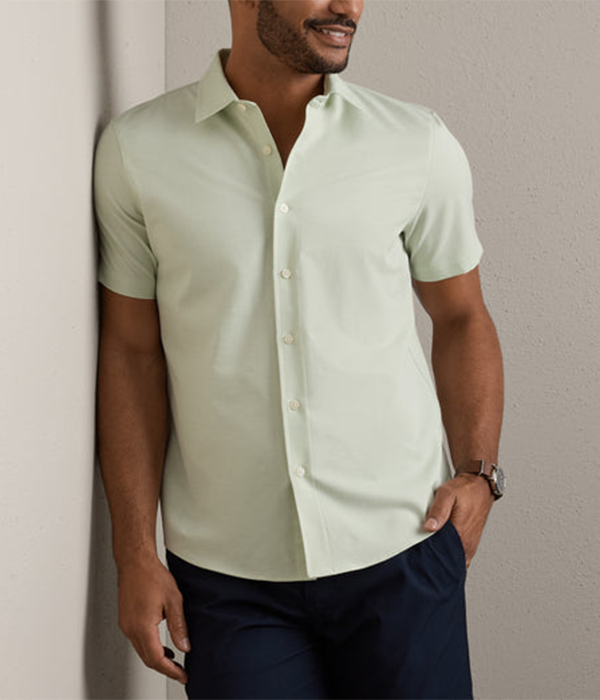 Mens Brezza Linen-Blend Short Sleeve Shirt A