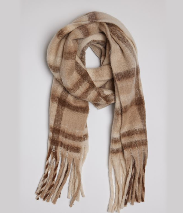 Womens Cozy Plaid Scarf