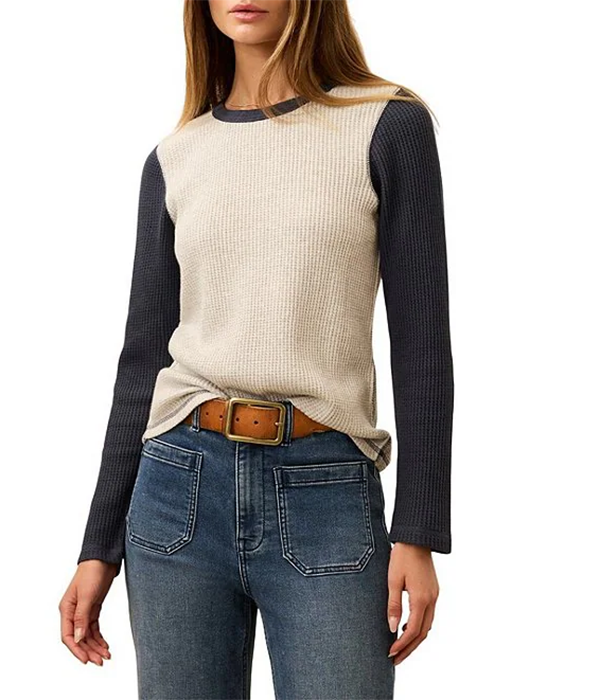 Womens Apres Waffle Layering Crew