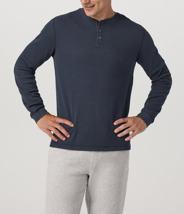 Mens Waffle Henley